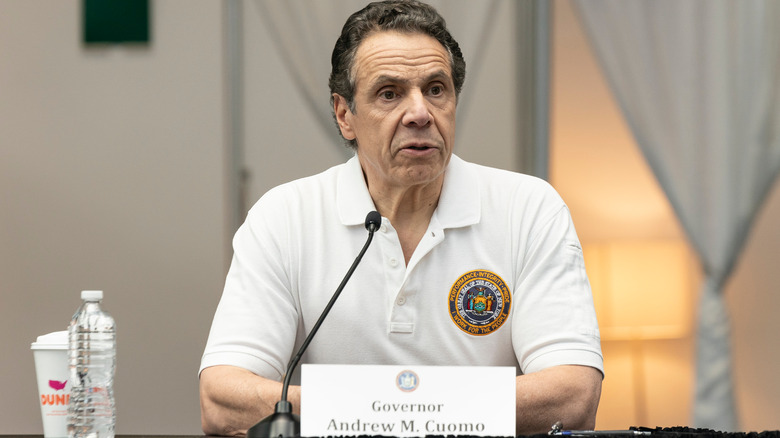 Andrew Cuomo speaking to a group