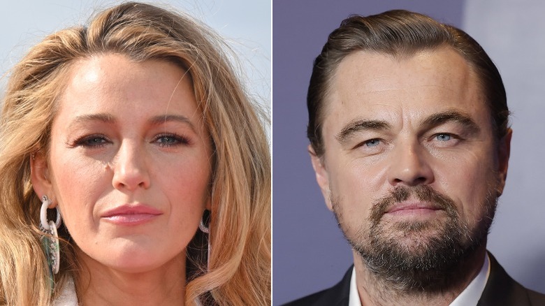 A split image of Leonardo DiCaprio and Blake Lively