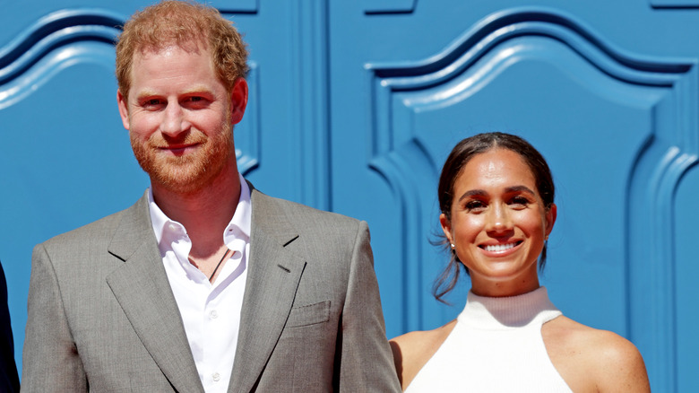 Prince Harry and Meghan Markle smiling 