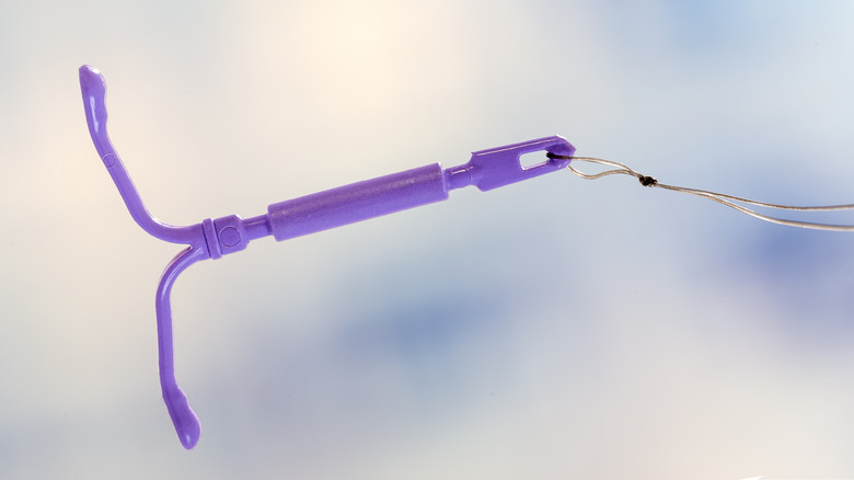 Close up of an IUD