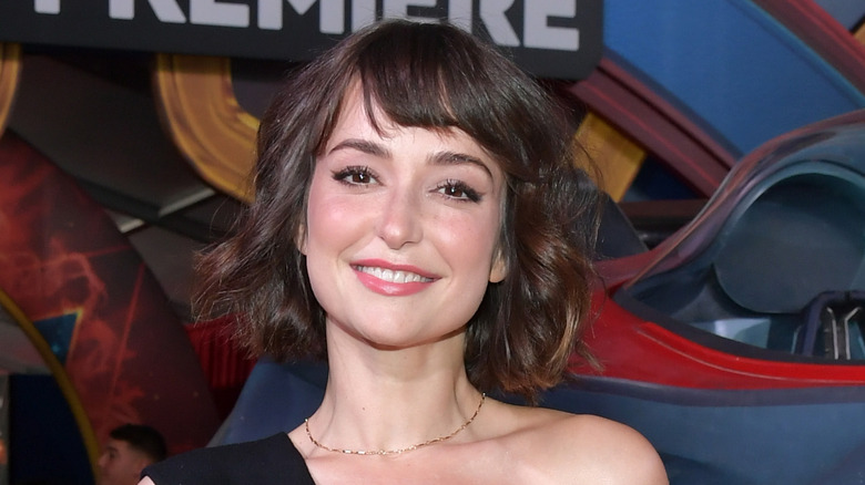 Milana Vayntrub attending an event