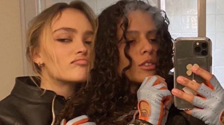 Lily-Rose Depp, 070 Shake, selfie screenshot from Instagram Story