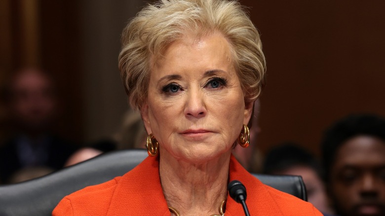 Linda McMahon testifies during her confirmation hearing in Washington, DC (2025)