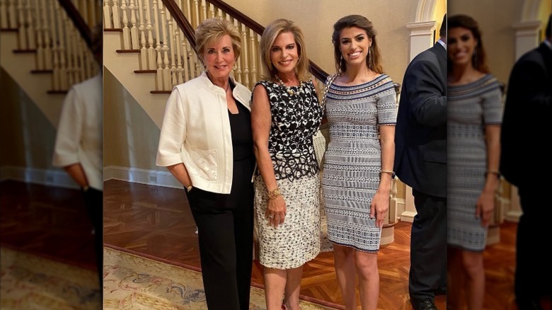 Linda McMahon poses with a friend and singer Despina Dee (2024)