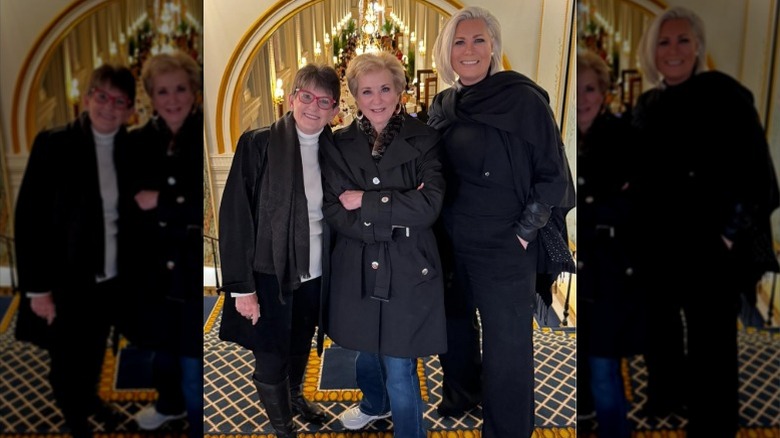 Debbie Saviano, Linda McMahon, and Stacey Schieffelin pose in Peacock Alley (2025)