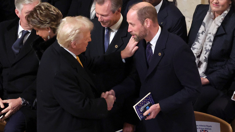 Donald Trump patting Prince William on shoulder at Notre Dame