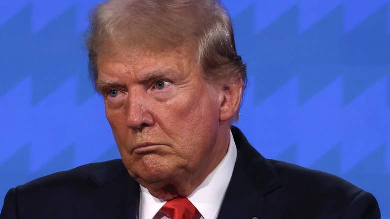 Donald Trump scowling