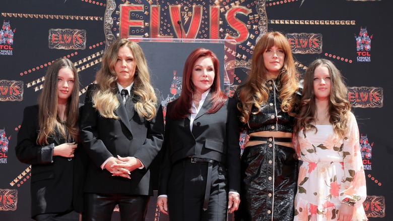 Lisa Marie Presley with daughters and mother Priscilla