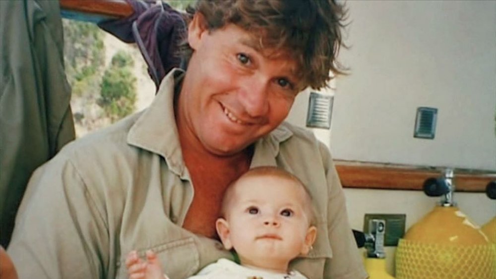 Bindi Irwin as a baby with her father