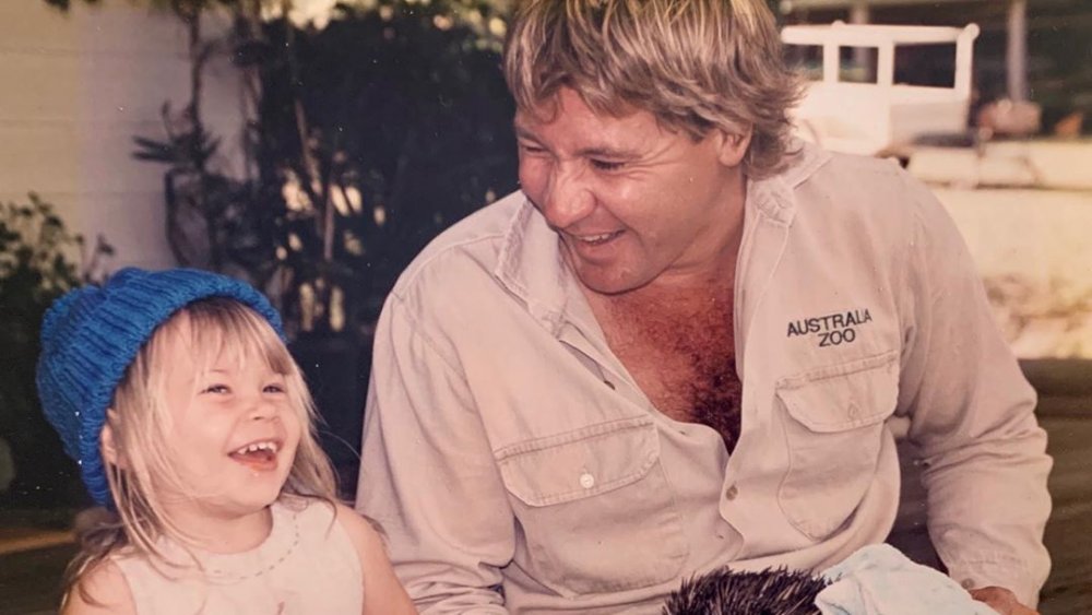 Bindi Irwin as a girl with her late father