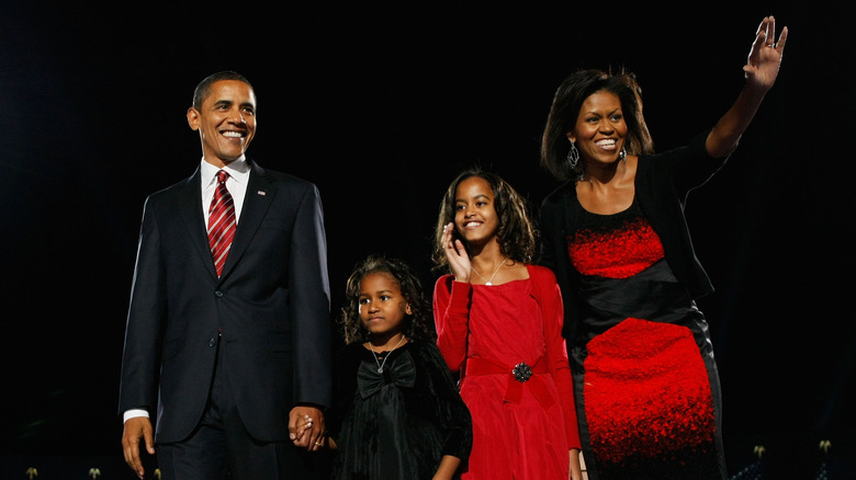 The Obama family on election night in 2008