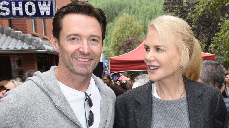 High Jackman smiling and Nicole Kidman smiling