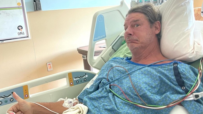 Ty Pennington in a hospital bed