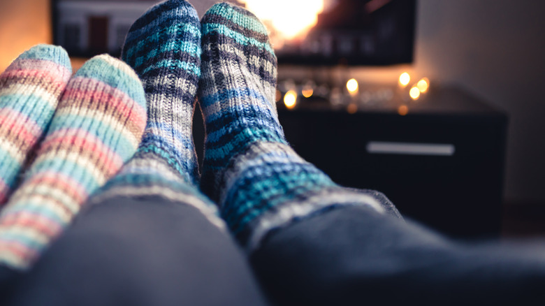 couple with socks on