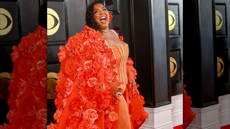 Lizzo at the Grammy's laughing