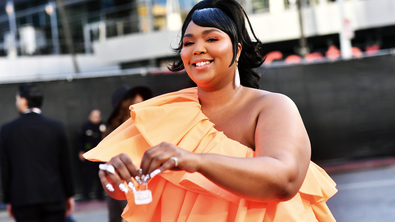 Lizzo posing on the red carpet