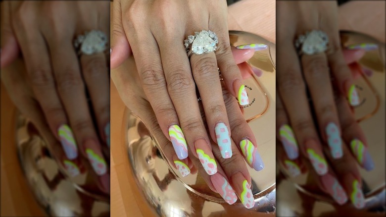 acrylic nails with pastel designs