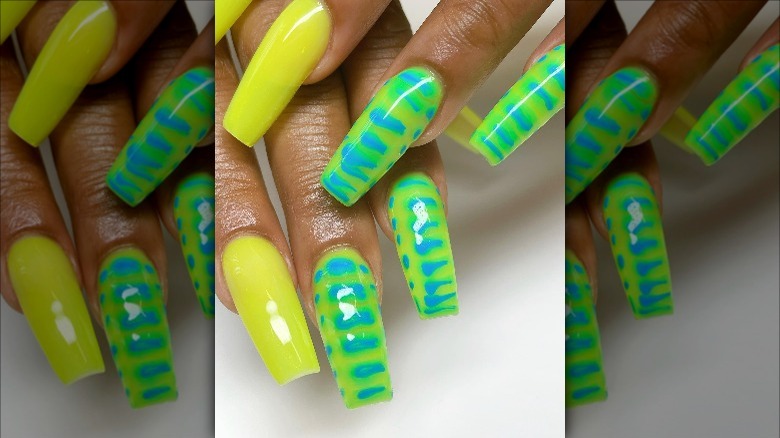 long neon nails