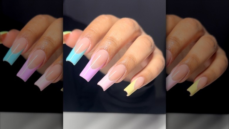 pastel long nails