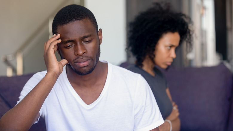 Black couple arguing