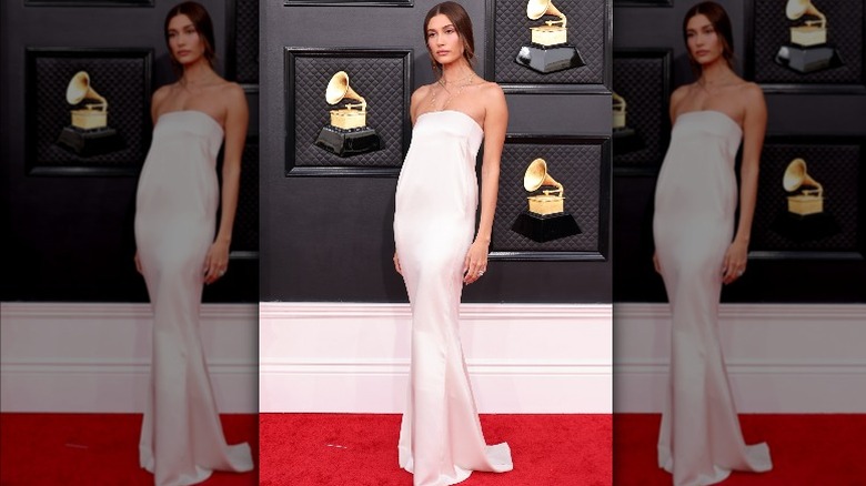 Hailey Bieber Grammys dress 2022