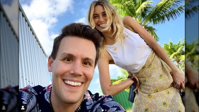 Matthew Hoffman and Arielle Vandenberg smiling for selfie