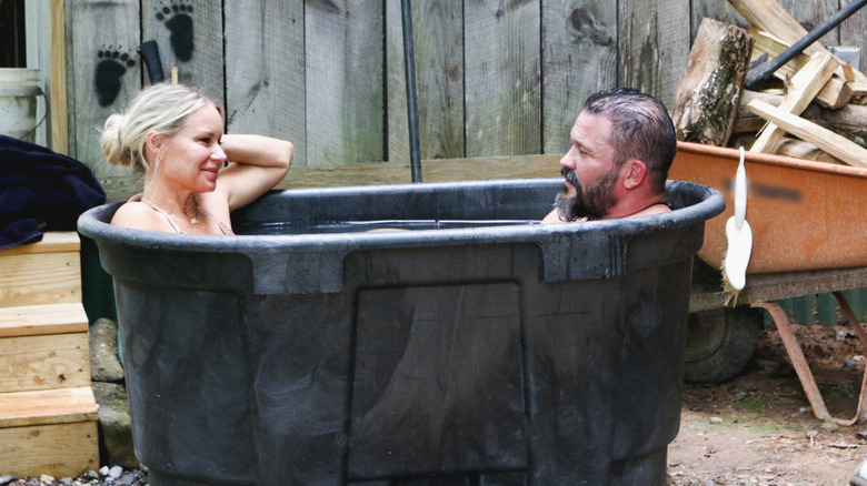 Jenn and Charlie in tub