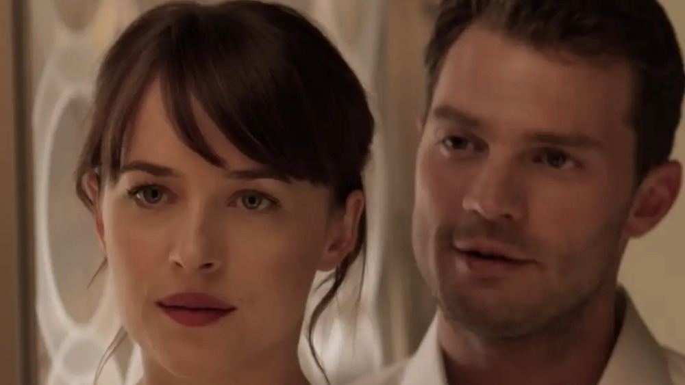 Jamie Dornan and Dakota Johnson in Fifty Shades of Grey