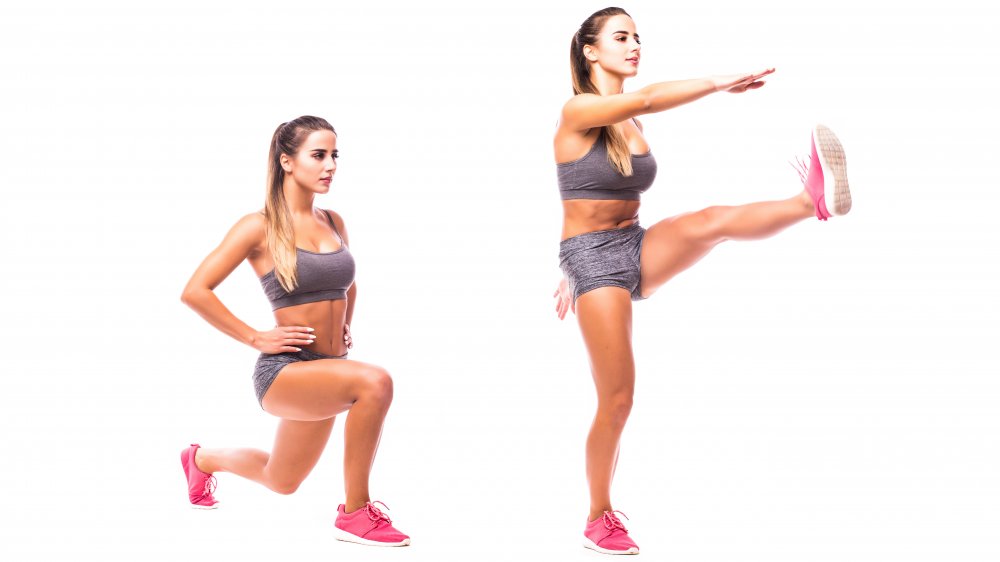 girl doing reverse lunge