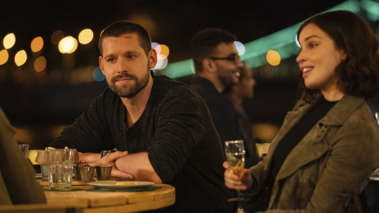 Luke Kleintank sitting at a table