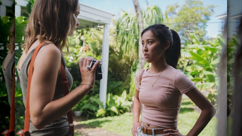 Clara Rugaard as Laura and Lyrica Okano as Chloe interacting in a scene from Press Play