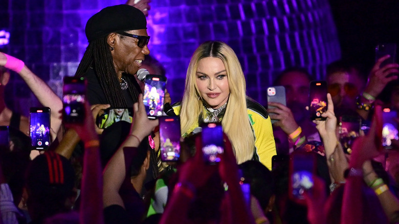 Madonna surrounded by fans