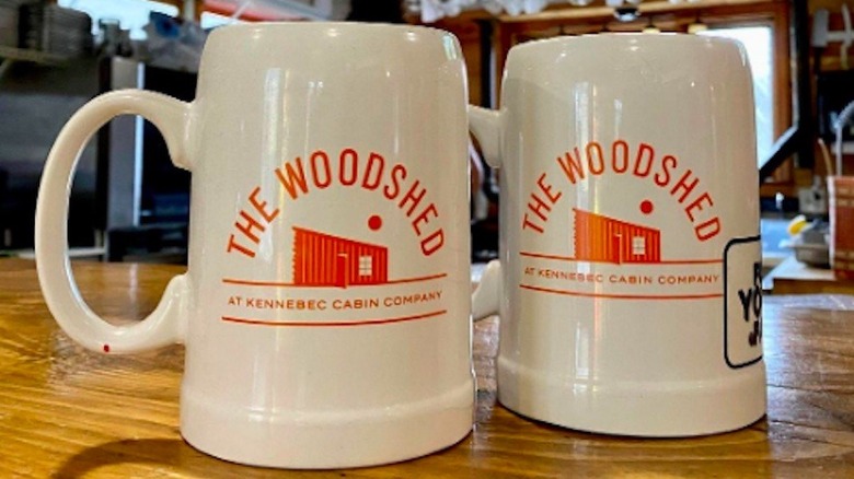 The Woodshed's beer mugs