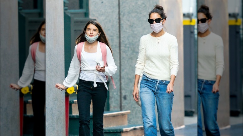 Suri Cruise with mom Katie Holmes