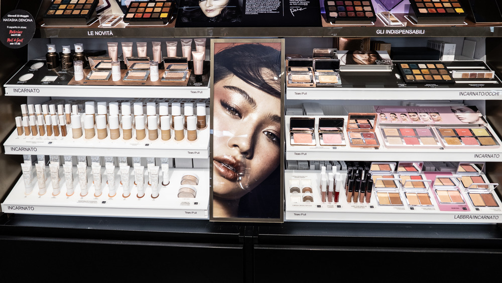 A makeup display at a store