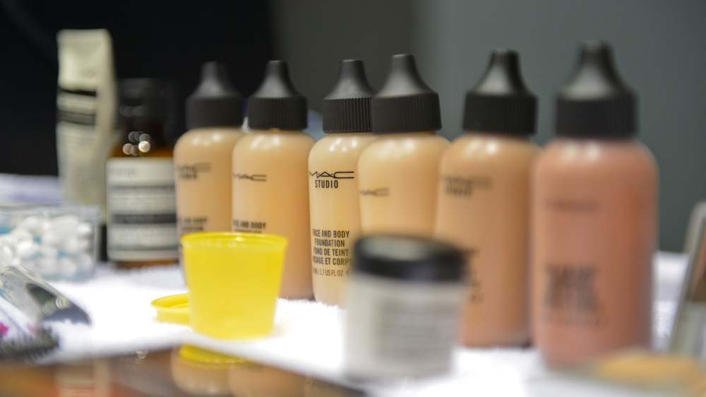 Bottles of Mac brand foundation