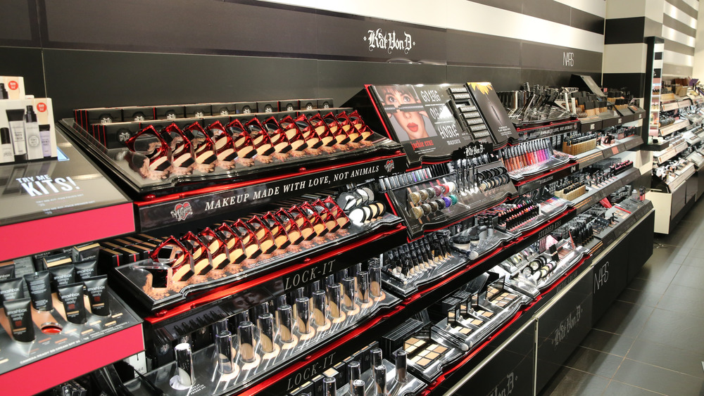 Makeup products at a Sephora store