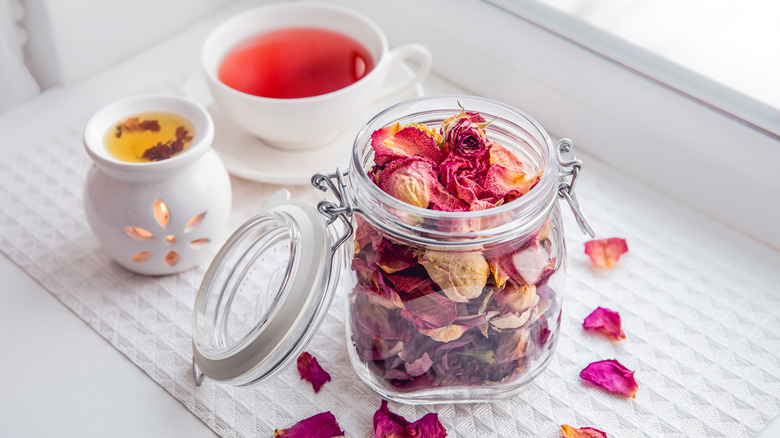 glass jar of potpourri