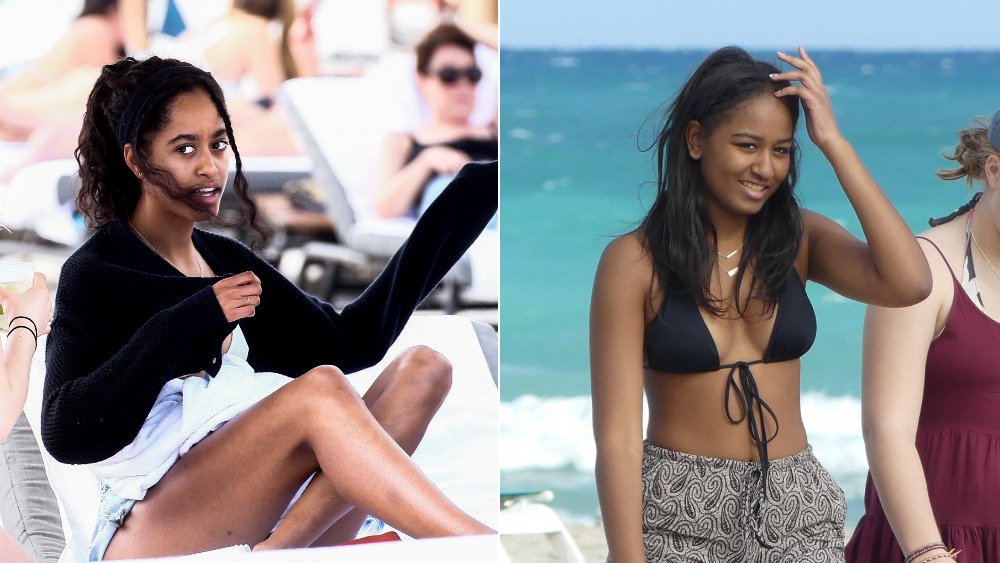 Malia Obama, Sasha Obama split image