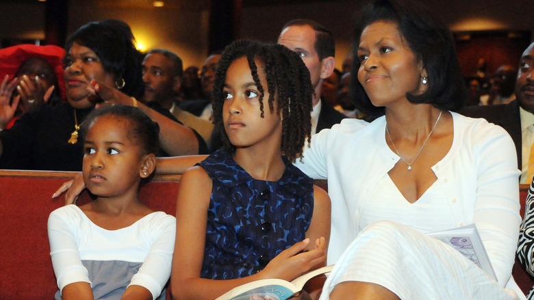 Sasha Obama, Malia Obama, and Michelle Obama