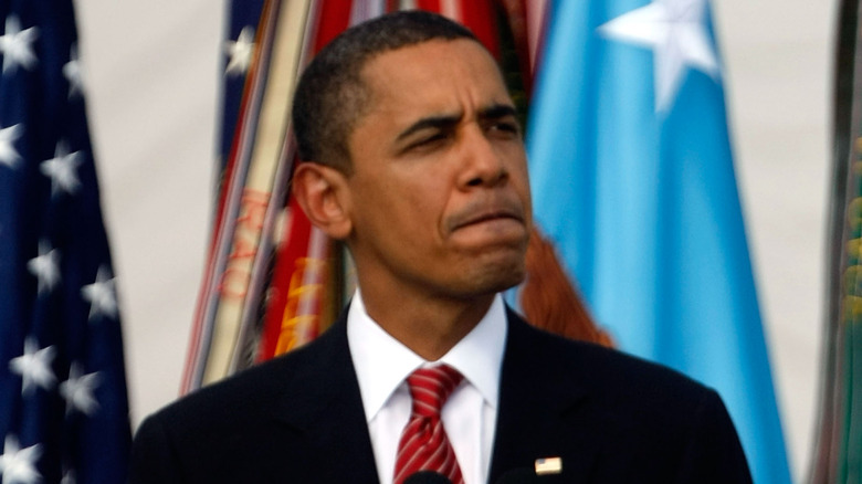 Barack Obama grimacing