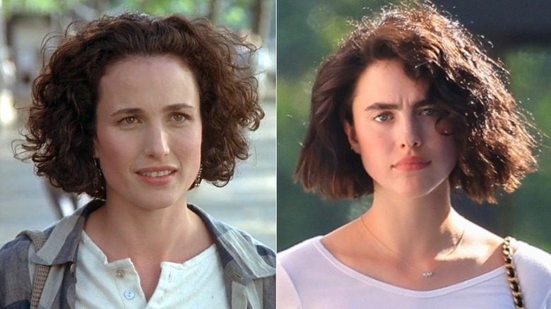 Andie MacDowell and Margaret Qualley side by side