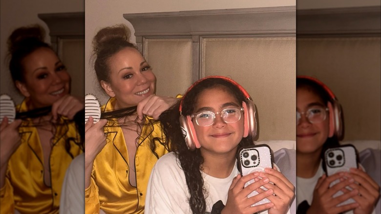 Mariah Carey and Monroe Cannon smiling