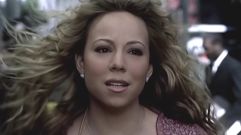 A screencap from Mariah Carey's Through the Rain music video