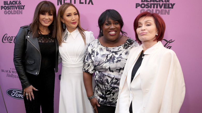 Marie Osmond, Carrie Ann Inaba, Sheryl Underwood, and Sheryl Underwood on red carpet