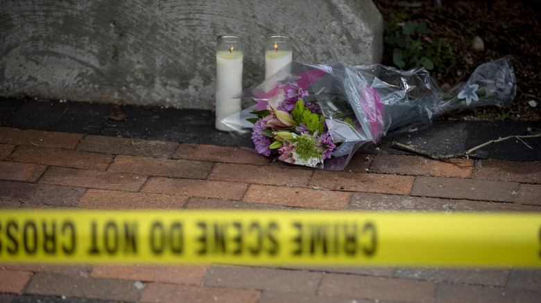 A memorial in Highland Park after the town was targeted in a mass shooting on July 4, 2022.