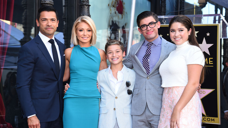 Kelly Ripa and Mark Consuelos with their three children