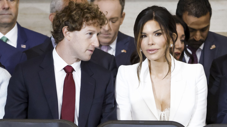 Mark Zuckerberg sitting next to Lauren Sanchez