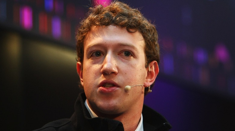 Mark Zuckerberg in 2009, wearing a headset mic and looking upsethttps://www.thecrimson.com/article/2004/6/10/mark-e-zuckerberg-06-the-whiz/