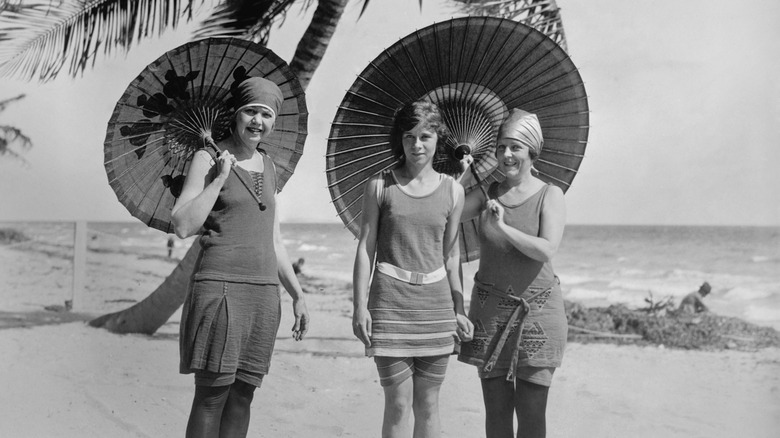 women at the beach early 20th century